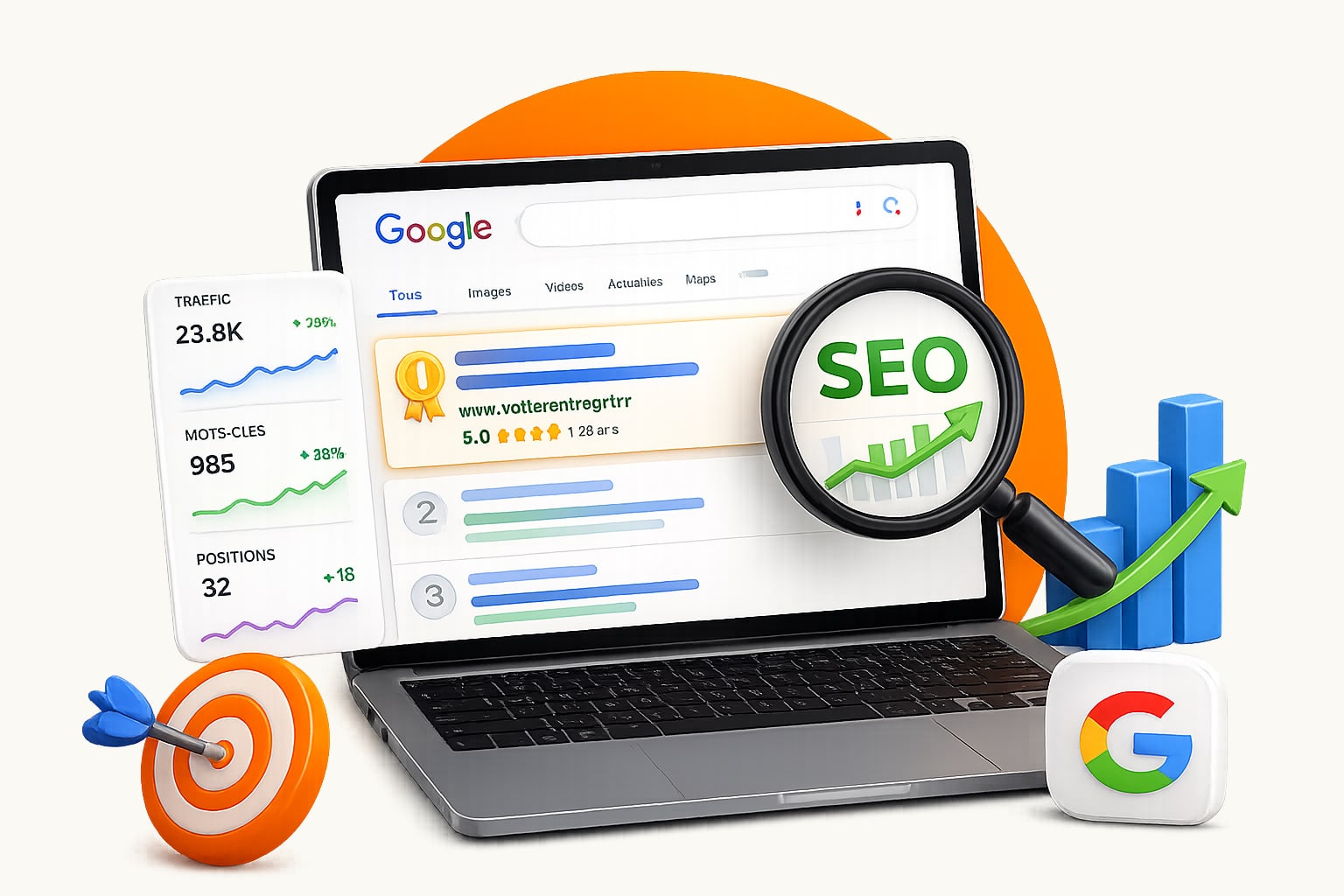 Référencement naturel (SEO) sur Google — Studio Riviera, agence web en Suisse romande